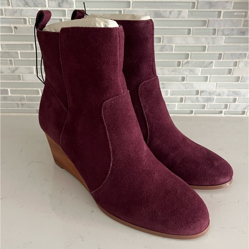 Clearout! Violet and Red JayJay Wedge Boots Women's